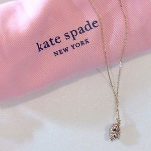 Kate Spade Under the Sea gold colored pave necklace